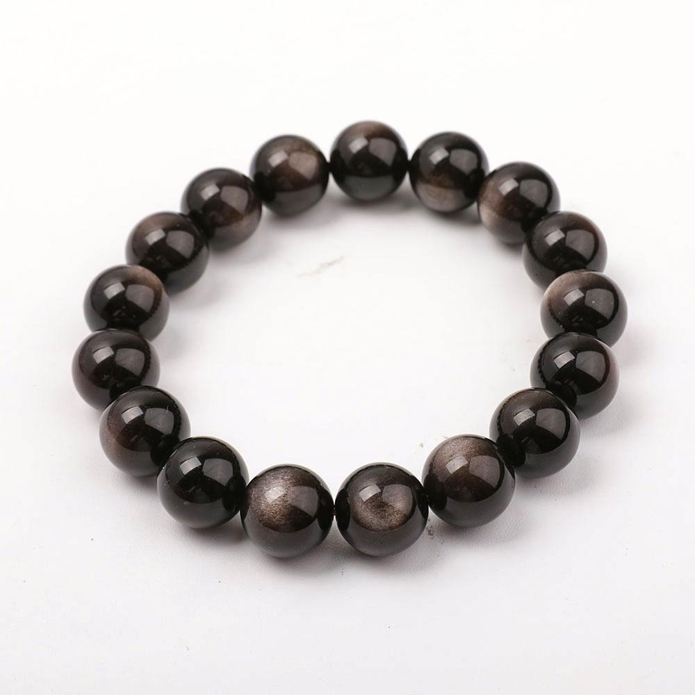 12mm Silver Obsidian Bracelet Wholesale Crystals USA