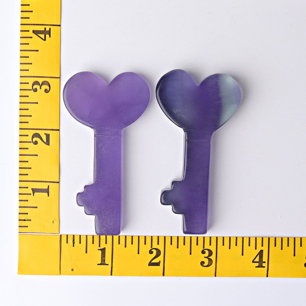 3" Fluorite Heart Key Crystal Carvings Wholesale Crystals USA