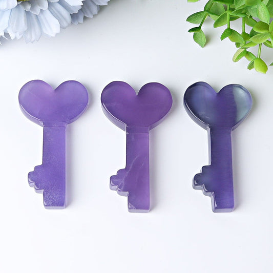 3" Fluorite Heart Key Crystal Carvings Wholesale Crystals USA