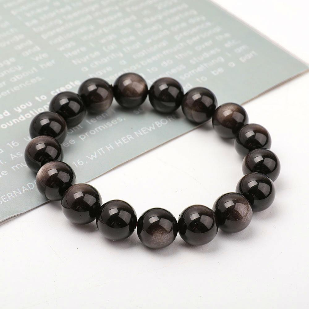 12mm Silver Obsidian Bracelet Wholesale Crystals USA