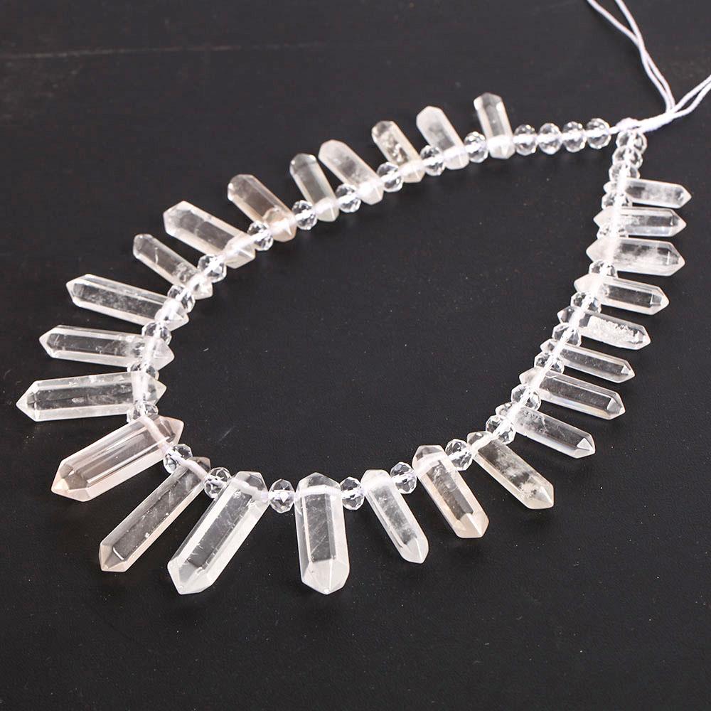 Clear Quartz Crystal Point Chain String for DIY Wholesale Crystals USA