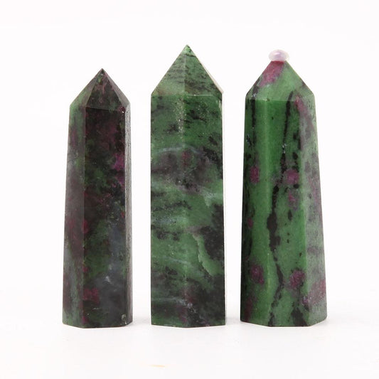 Set of 3 Ruby in Zoisite Crystal Point Wholesale Crystals USA