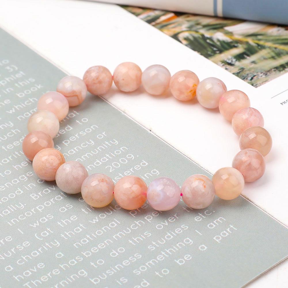 9.5mm Flower Agate Bracelet Wholesale Crystals USA