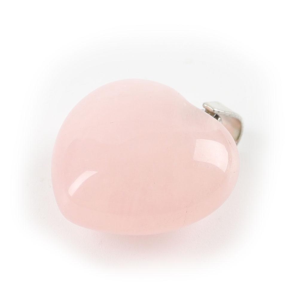 Rose Quartz Love Heart Shaped Gemstone Pendant Wholesale Crystals USA