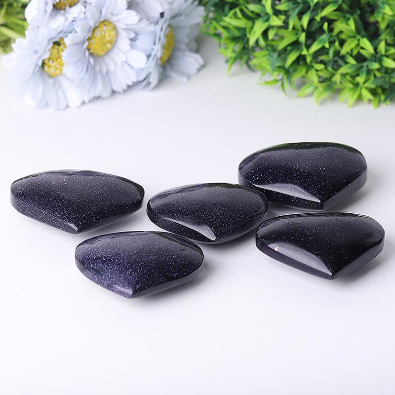 2.5-3.0" Blue Sandstone Heart Shape Crystal Carvings Wholesale Crystals USA