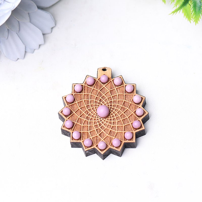 Wooden Chakra Crystal Pendant Wholesale Crystals USA