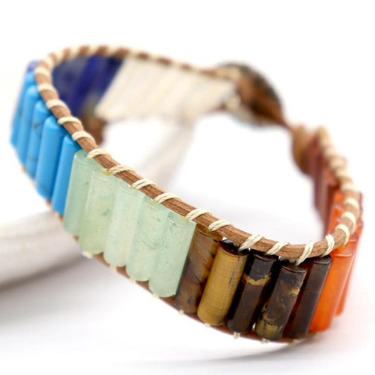 Boho Handmade Natural Crystal Healing 7 Chakra Bracelets Wholesale Crystals USA