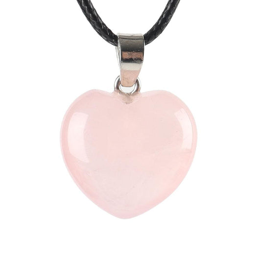 Rose Quartz Love Heart Shaped Gemstone Pendant Wholesale Crystals USA