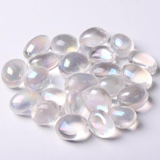 0.1kg 20mm-30mm Hot Sale Angle Aura Clear Quartz Tumbles Wholesale Crystals USA