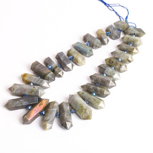 Labradorite Crystal Point Chain String for DIY Wholesale Crystals USA