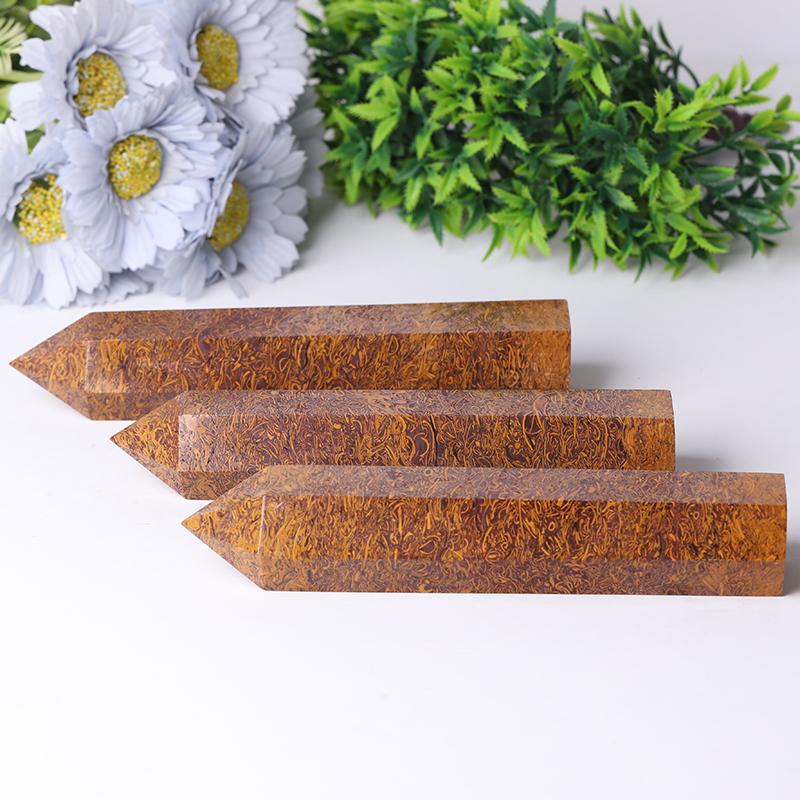 7.5'' High Quality Calligraphy Jasper Tower for Healing Wholesale Crystals USA