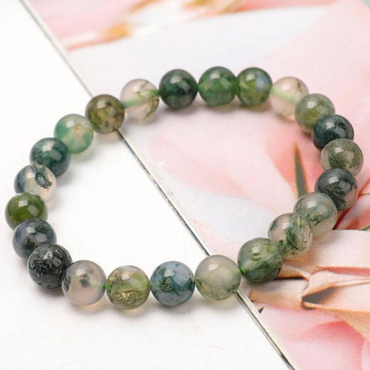 8mm Moss Agate Bracelet Wholesale Crystals USA