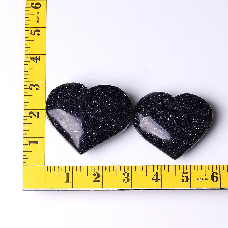 2.5-3.0" Blue Sandstone Heart Shape Crystal Carvings Wholesale Crystals USA