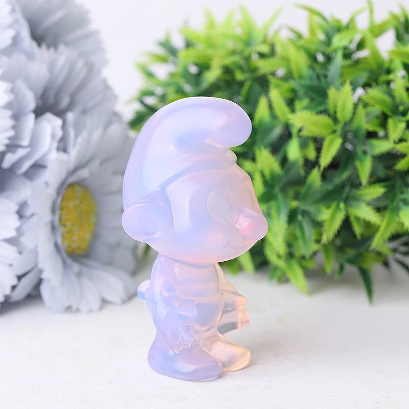 3.18" Pink Opalite Smurfs Crystal Carvings Wholesale Crystals USA