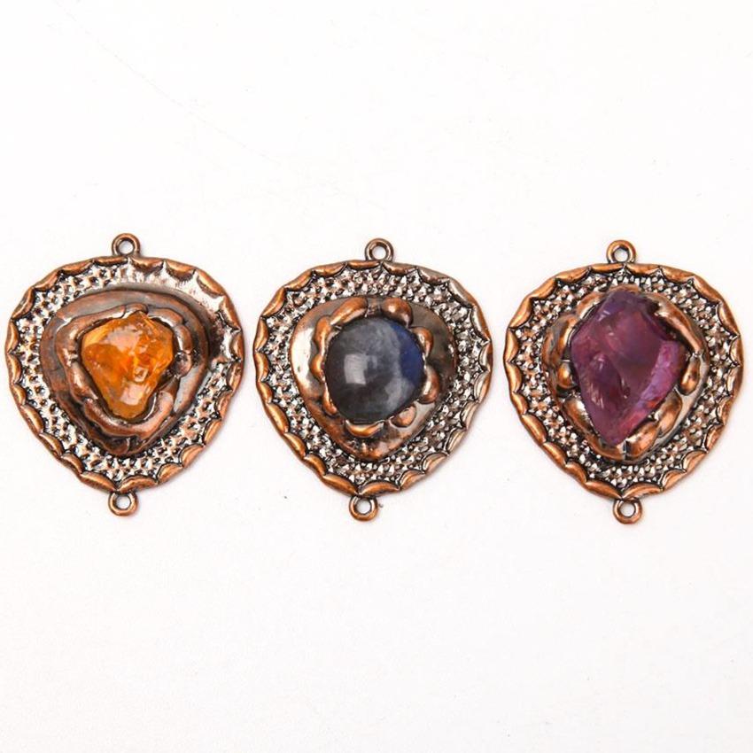 Set of 3 Citrine Amethyst Labradorite Crystal Pendant Wholesale Crystals USA