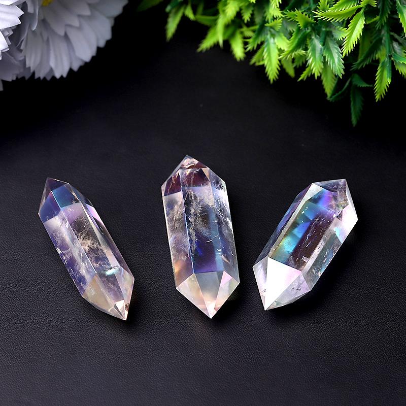 Aura Clear Quartz Double Terminated Point Wholesale Crystals USA