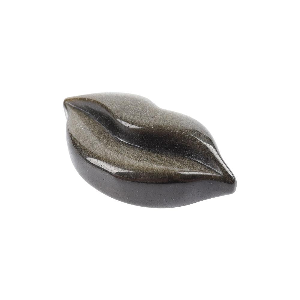 Silver Obsidian Lips Carvings