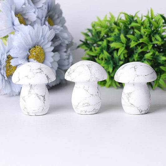 2" Howlite Mushroom Crystal Carvings Wholesale Crystals USA