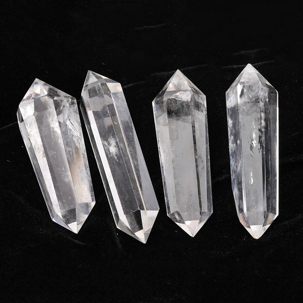 Set of 4 Clear Quartz Double Terminated Points Wholesale Crystals USA