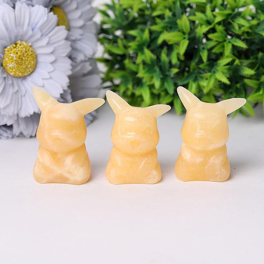 2.0"-3.0" Orange Calcite Pikachu Crystal Carvings Wholesale Crystals USA