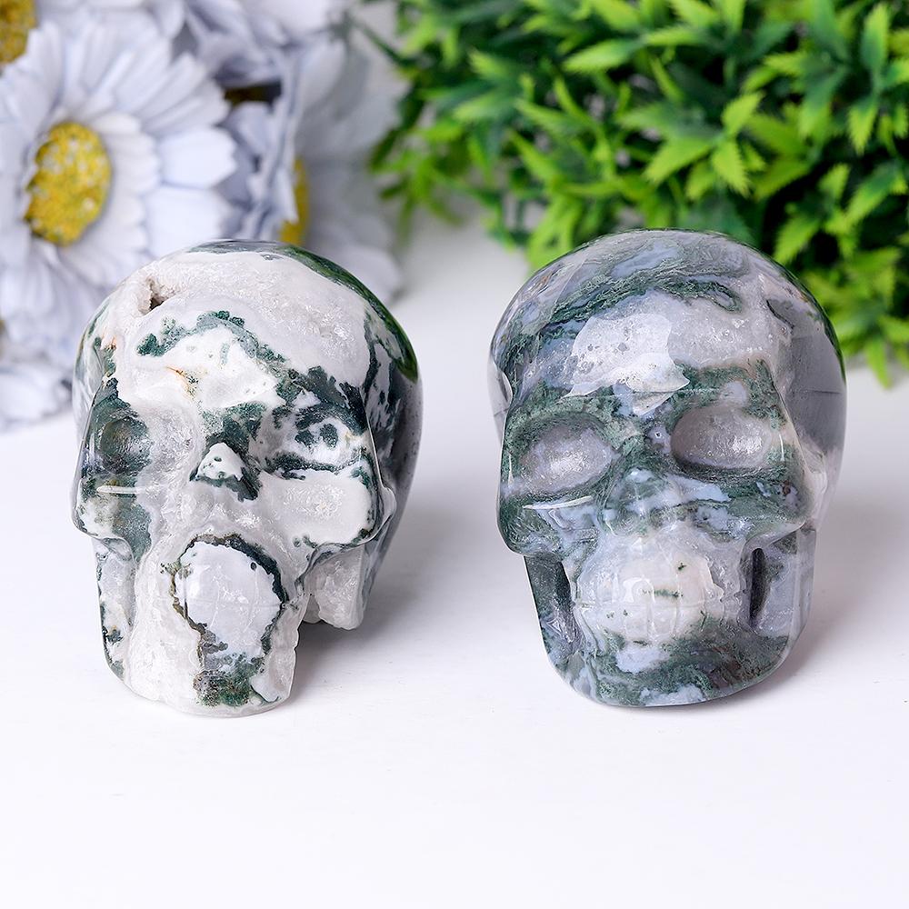 Moss Agate Crystal Skull Carvings Wholesale Crystals USA