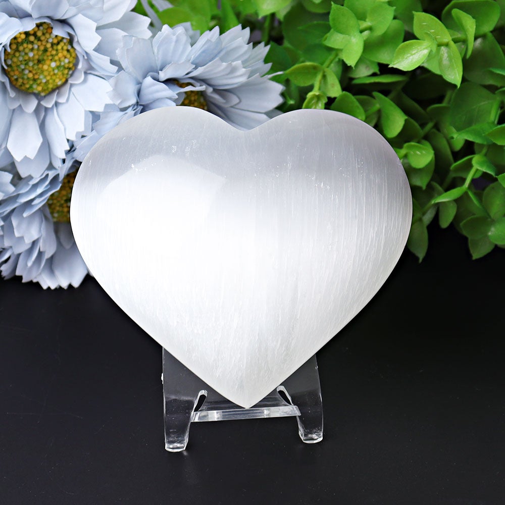 1.7"-2.8" Selenite Heart Crystal Carvings Wholesale Crystals USA