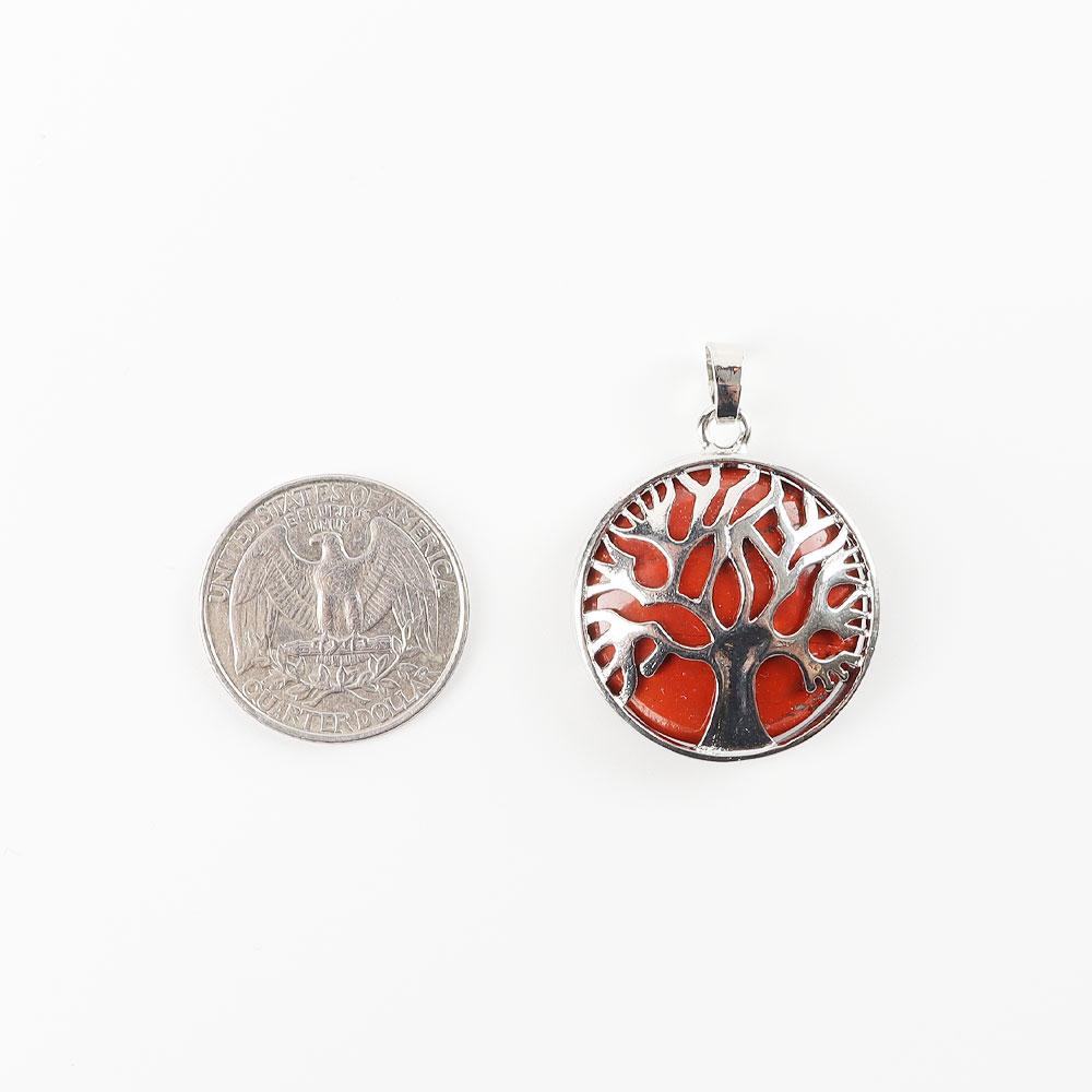 Red Jasper Tree of Life Pendant Jewelry Wholesale Crystals USA