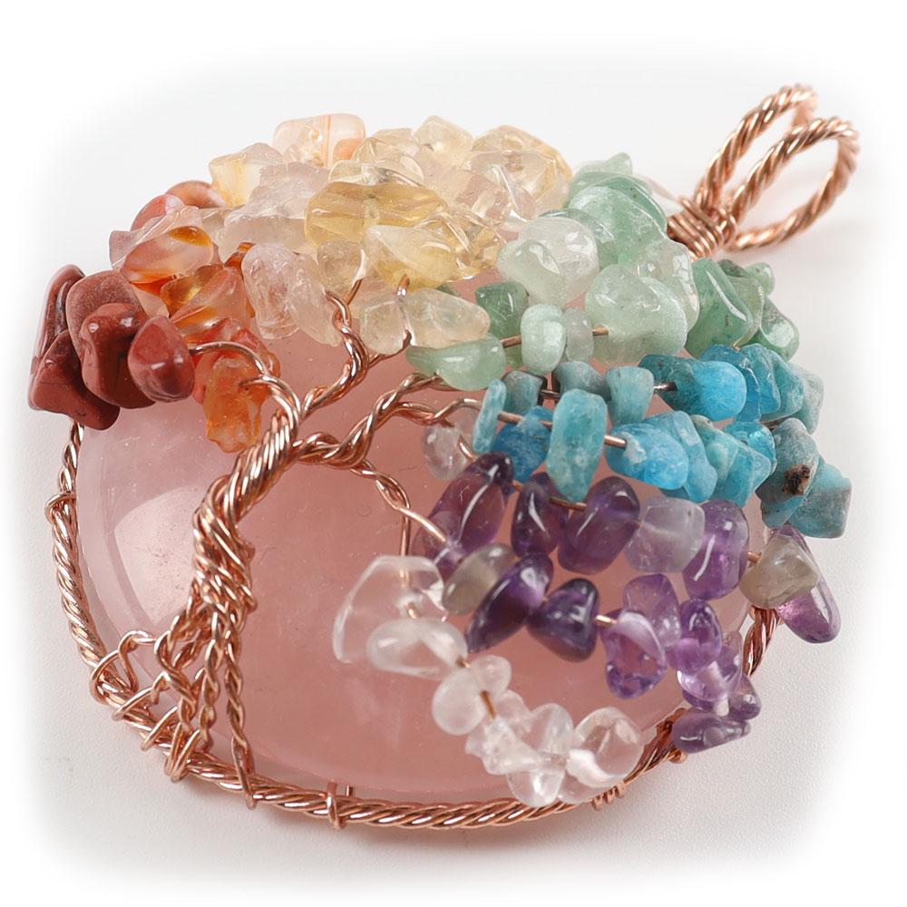 Tree of Life Pendant, Chakra Charm, Quartz Chips, Chakra Pendant Wholesale Crystals USA