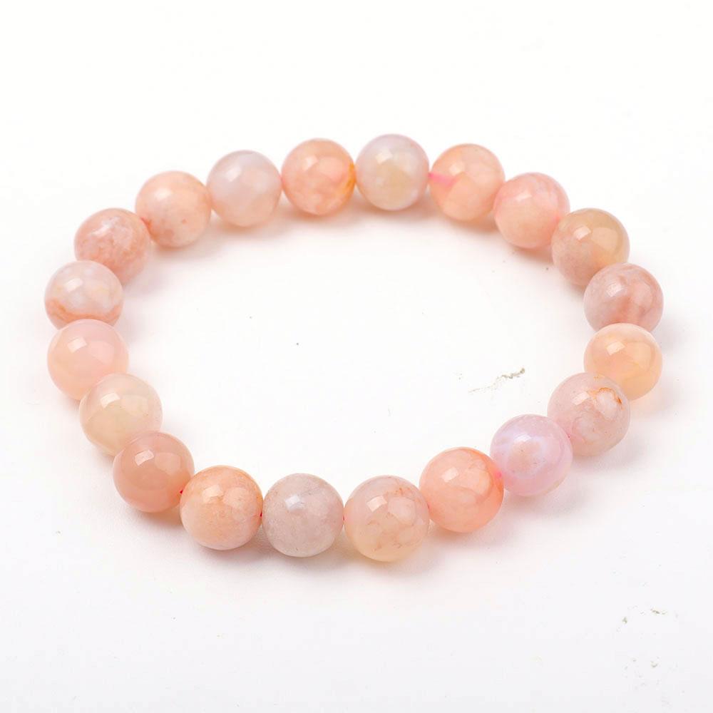 9.5mm Flower Agate Bracelet Wholesale Crystals USA