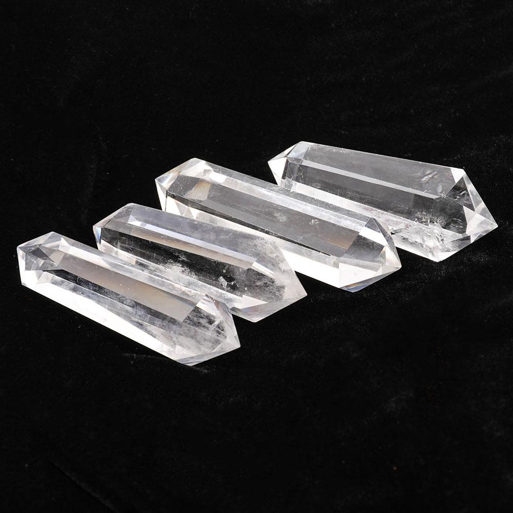 Set of 4 Clear Quartz Double Terminated Points Wholesale Crystals USA