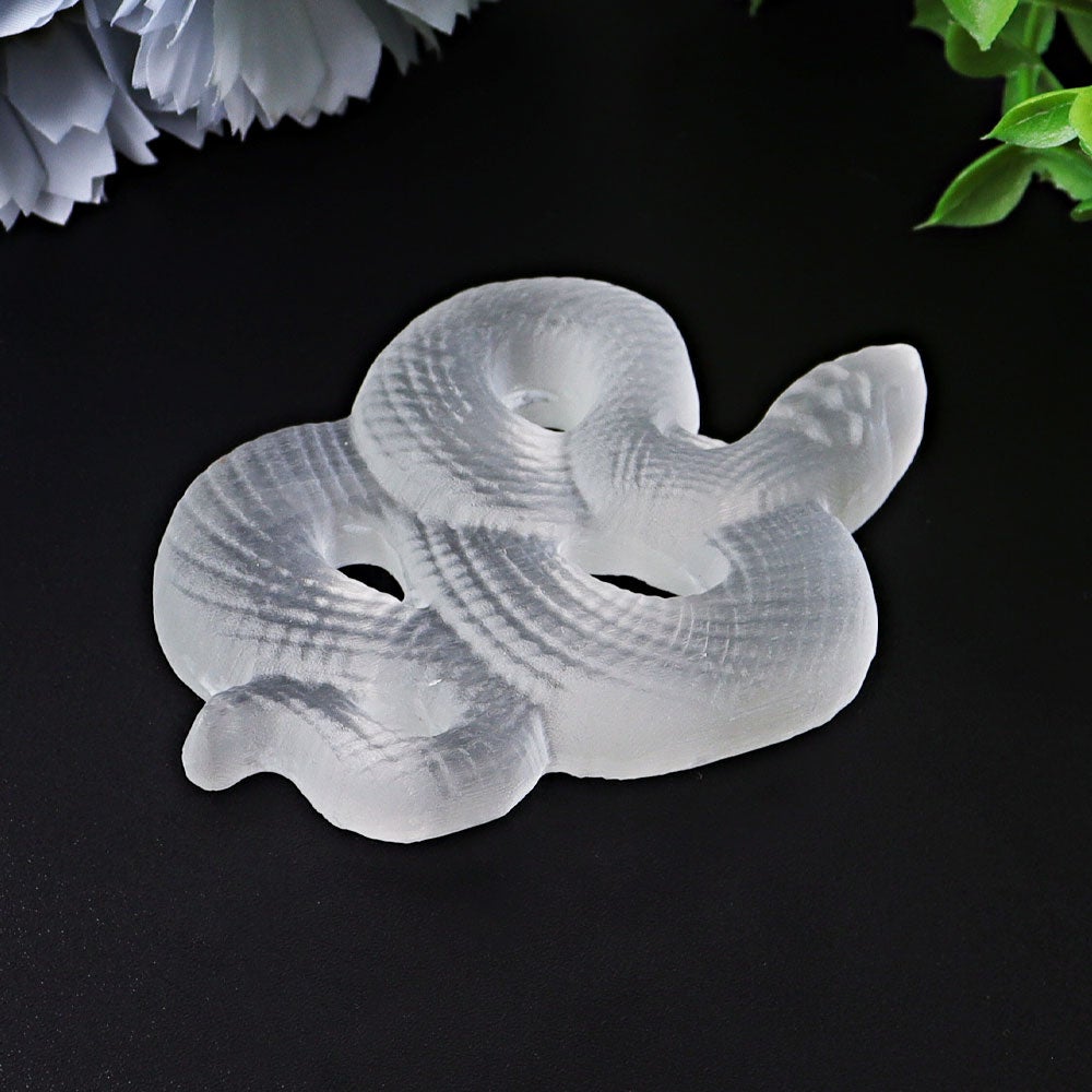 3.2" Selenite Snake Crystal Carvings Wholesale Crystals USA