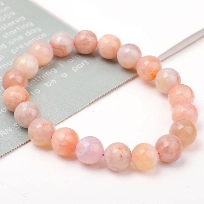 9.5mm Flower Agate Bracelet Wholesale Crystals USA