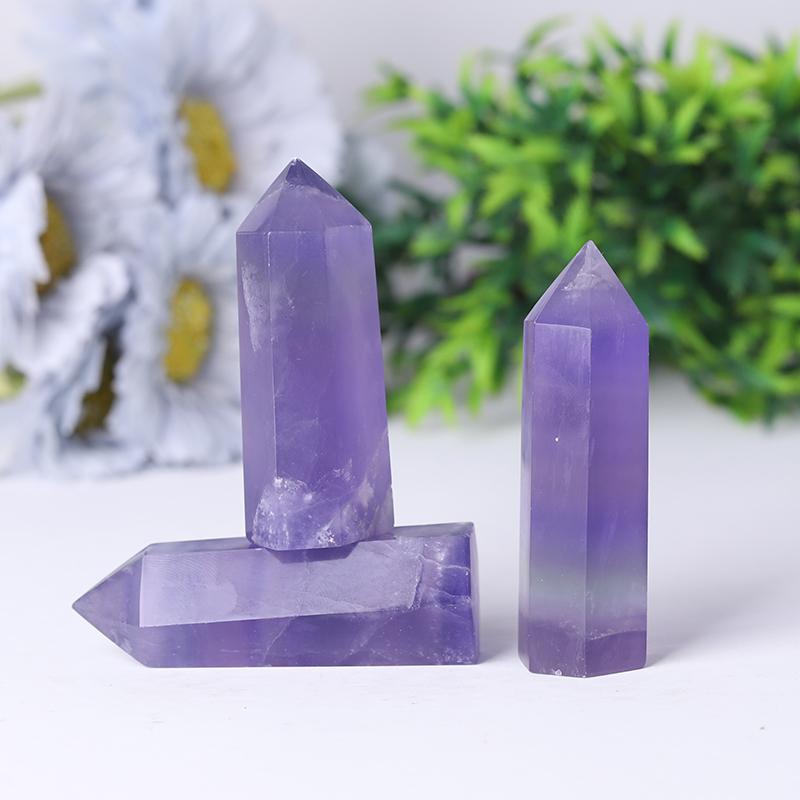 Wholesale Natural Healing Stone Purple Fluorite Points Wholesale Crystals USA