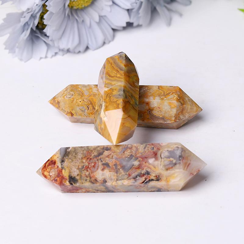 Wholesale Natural Crazy Agate Double Terminated Point Healing Point Wholesale Crystals USA