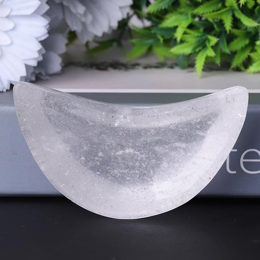 3.5" Clear Quartz Moon Shape Bowl Crystal Carvings Wholesale Crystals USA