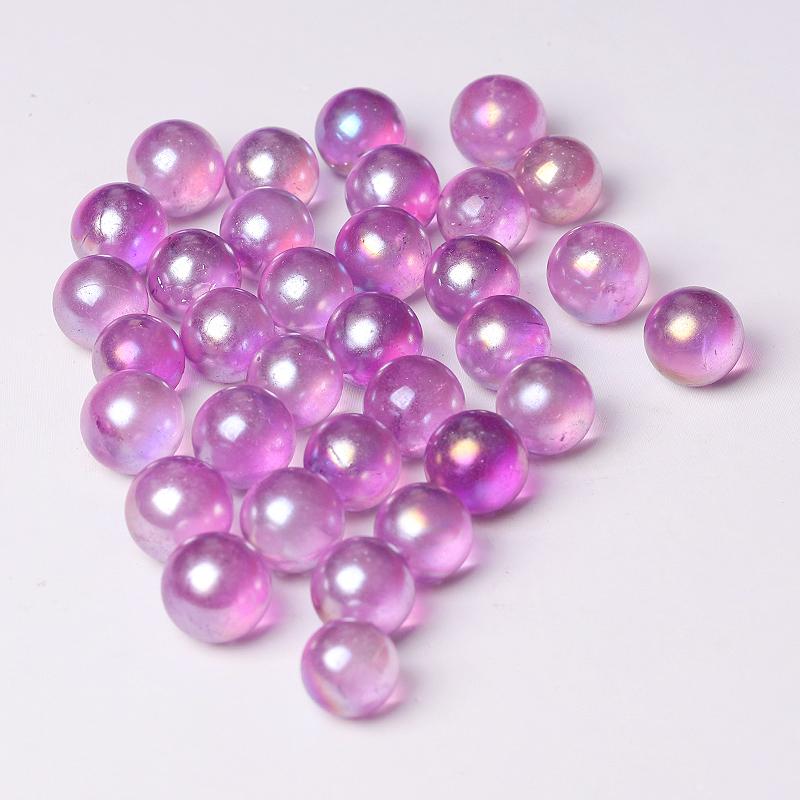 0.5-0.7'' High Quality Purple Aura Crystal Spheres Crystal Balls for Healing Wholesale Crystals USA