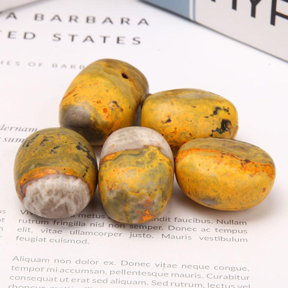 Set of 5 Bumble bee Jasper Tumbled Stone Wholesale Crystals USA