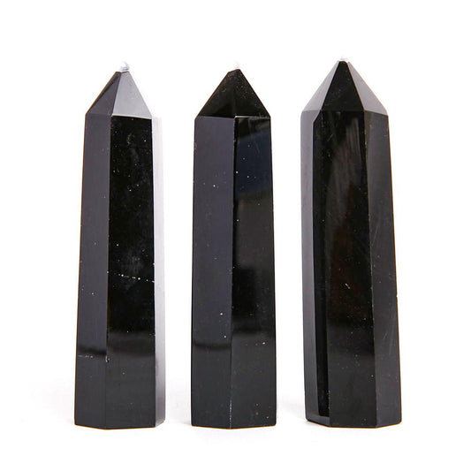 Set of 3 Black Obsidian Crystal Point Wholesale Crystals USA