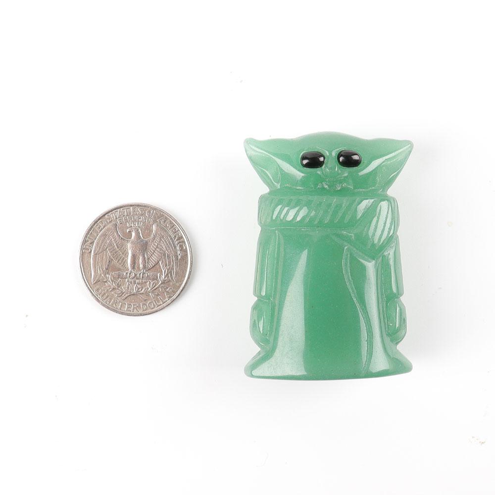 Green Aventurine Crystal Carving Yoda 2" Wholesale Crystals USA