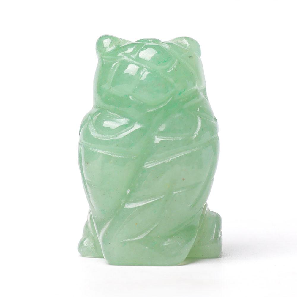 2.0" Aventurine Owl Figurine Crystal Carvings Wholesale Crystals USA