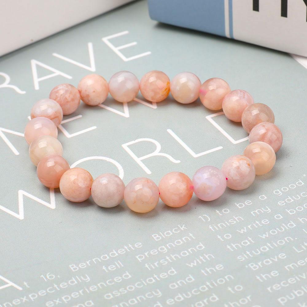 9.5mm Flower Agate Bracelet Wholesale Crystals USA