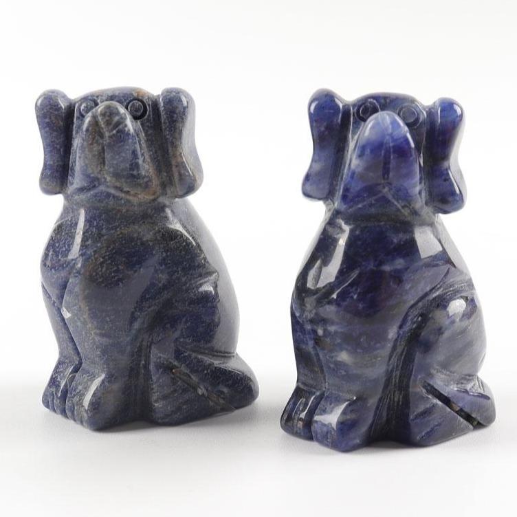 2" Sodalite Dog Figurine Crystal Carvings Wholesale Crystals USA