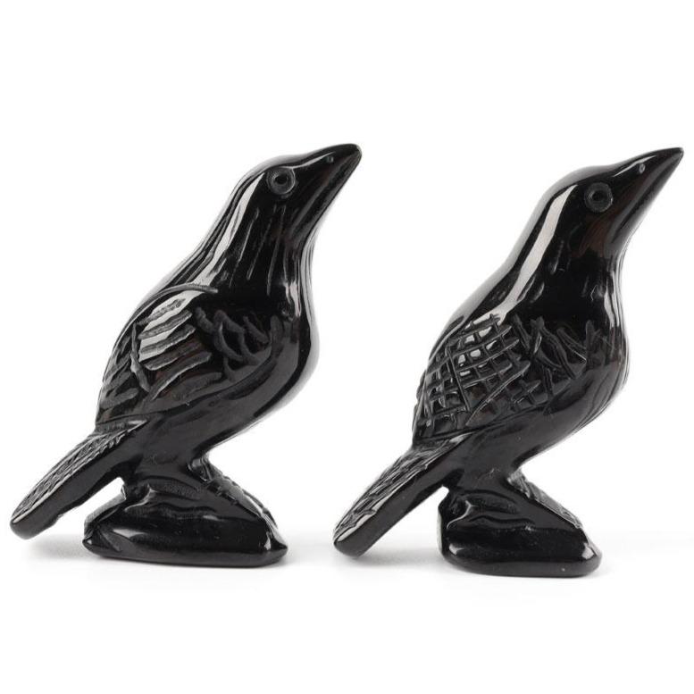 Black Obsidian Crystal Carving Crow Free Form Wholesale Crystals USA