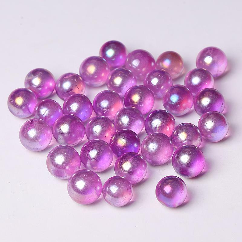 0.5-0.7'' High Quality Purple Aura Crystal Spheres Crystal Balls for Healing Wholesale Crystals USA