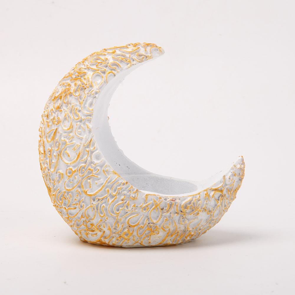 4" Resin White Moon Shape Stand