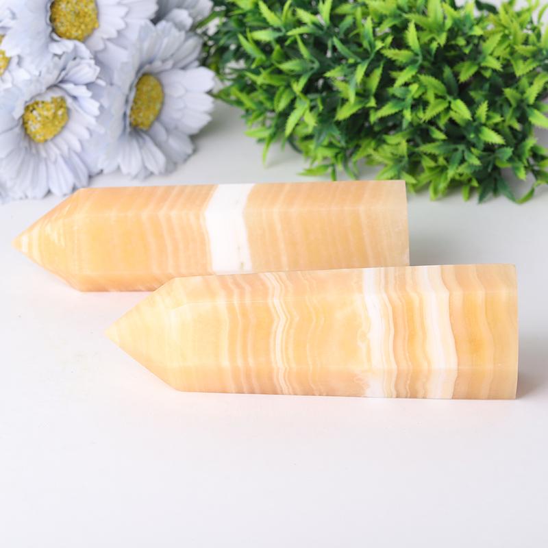 6.5-8'' Honey Calcite Towers Wholesale Crystals USA