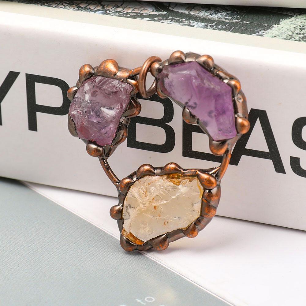 Raw Amethyst Citrine Stone Pendant Wholesale Crystals USA