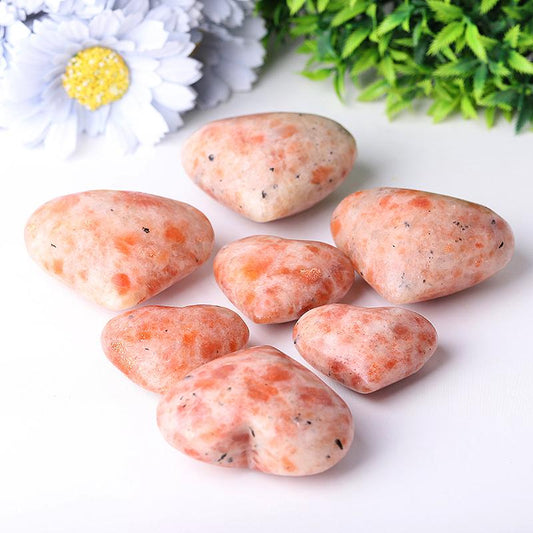 1.8"-2.5" Golden Strawberry Quartz Heart Shape Crystal Carvings Wholesale Crystals USA