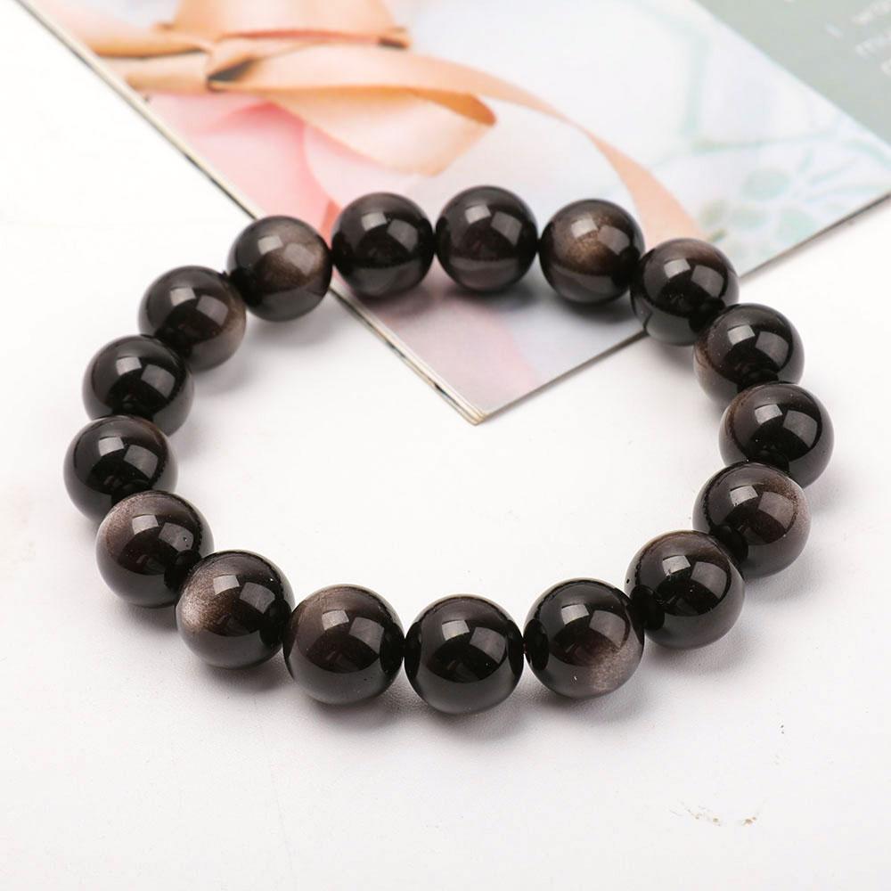 12mm Silver Obsidian Bracelet Wholesale Crystals USA