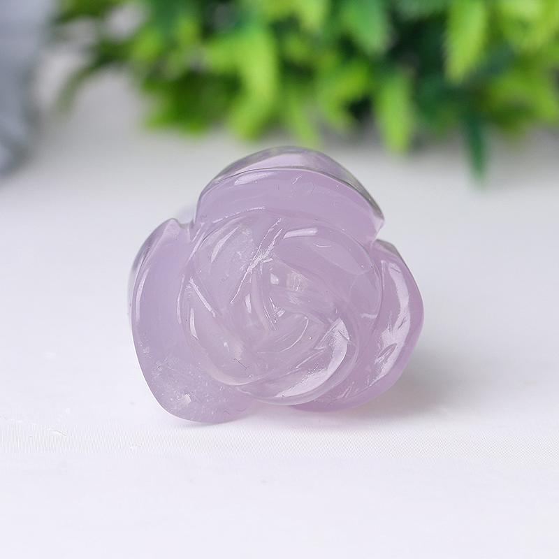 3" Natural Fluorite Rose Flower Carving for Collection Wholesale Crystals USA